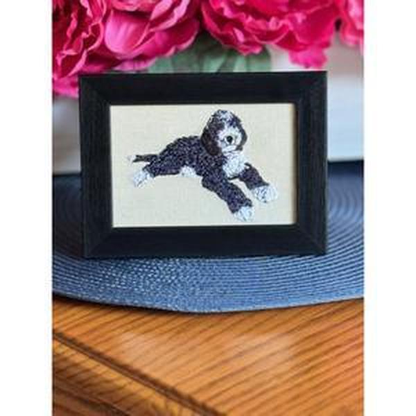 Doodle Dog Machine Embroidered and Framed!  Other Designs and Breeds Available!