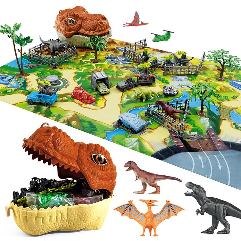 Dinosaur Theme Diorama Kit, 1 Box Dinosaur Toy with Mat, STEM Children Montessori Educational Toy, Birthday Gift for Boys & Girls