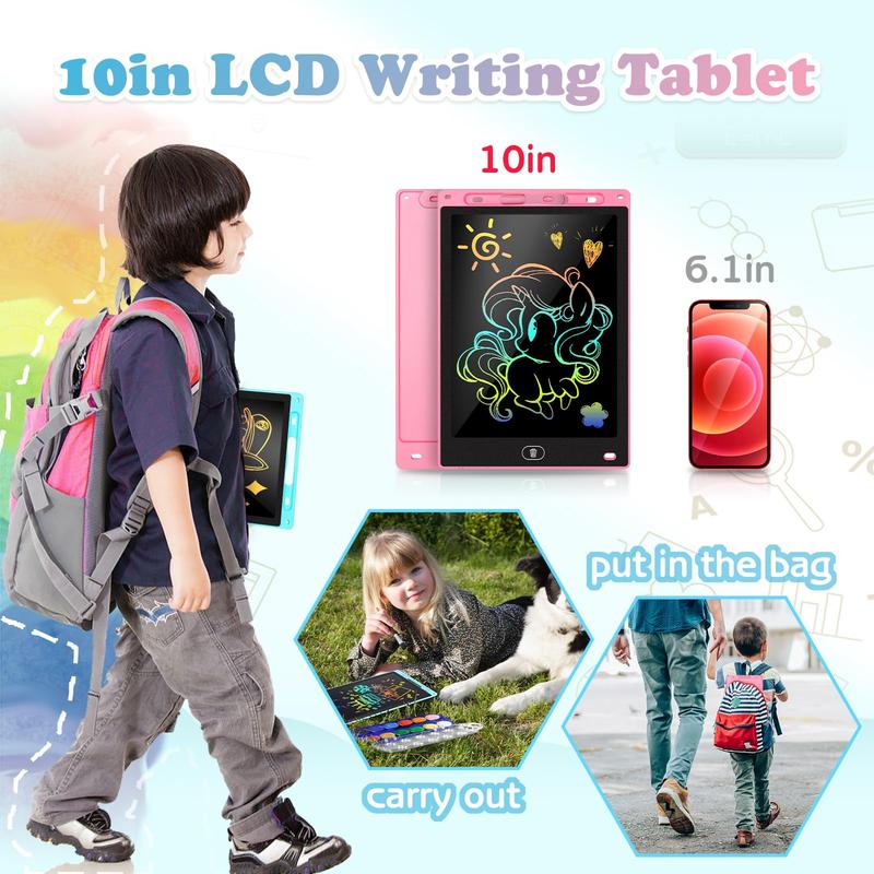 2 Pack LCD Writing Tablet for Kids 10 Inch - Preschool Toys & Toddler Travel Essential Toys, Christmas Stocking Stuffers for Kids