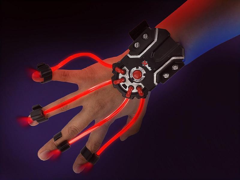   Light Hand  LED Light Up Glove Toy for Spy Kids. Cool Flash Light Finger Device to Navigate in The Dark. Elastic LED Spy Toy Gadget for Junior Secret Agent Costumes