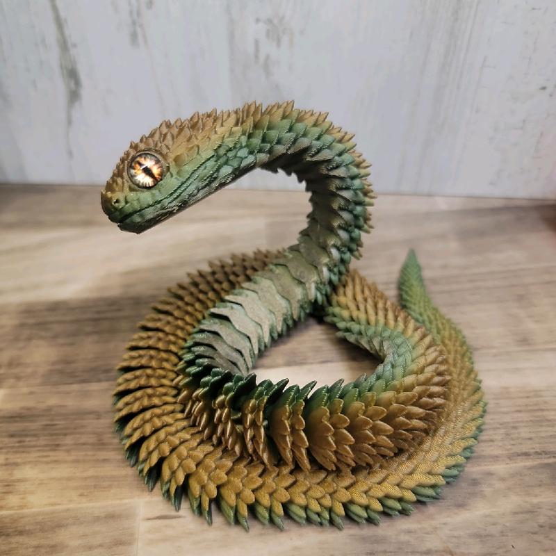 3D Printed Viper Snake- Articulated 3D Print - Toy Figurines - Authorized Seller - 3D Printed Collectibles