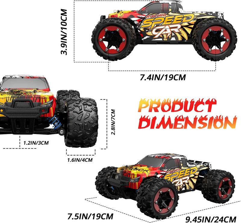 DEERC RC Cars 9310 High Speed Remote Control Car 30+MPH, 1:16 Scales 4WD Off Road RC Monster Truck,Fast 2.4GHz All Terrains Toy Trucks Gifts for Men ,2 Batteries for 40Min Play