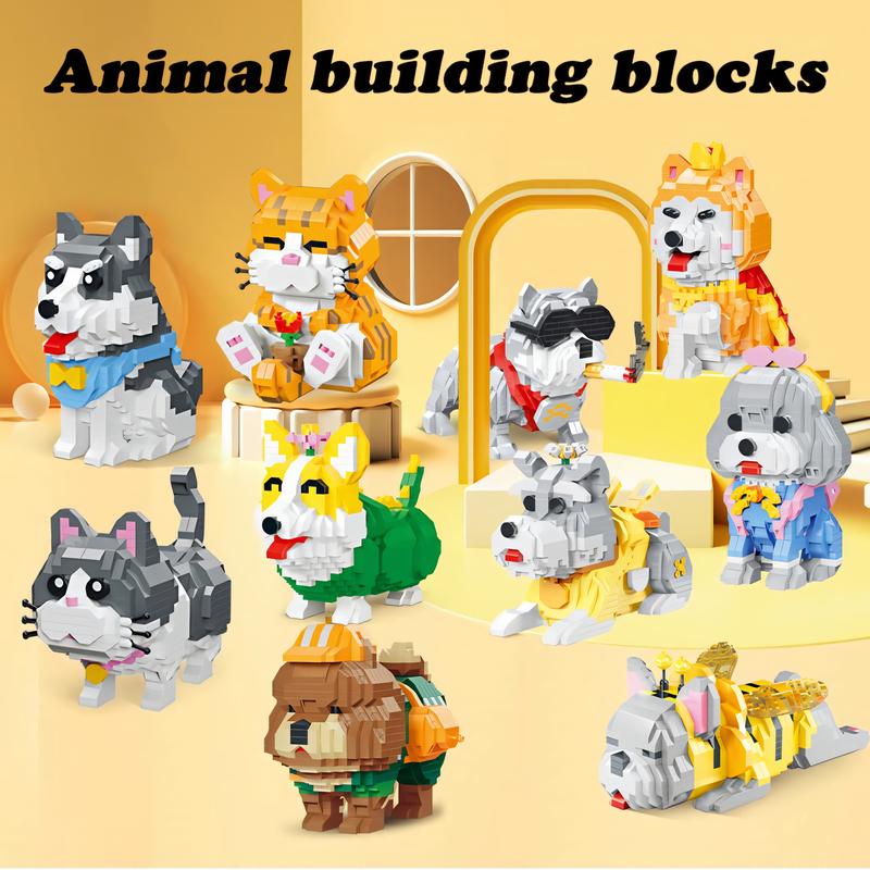 Nidonu-Cute Animal Micro Mini Building Blocks Kit, Orange Cat Micro Bricks Building Toys, Party Favors, Birthday Gift, Carnival Prizes (834 PCS)