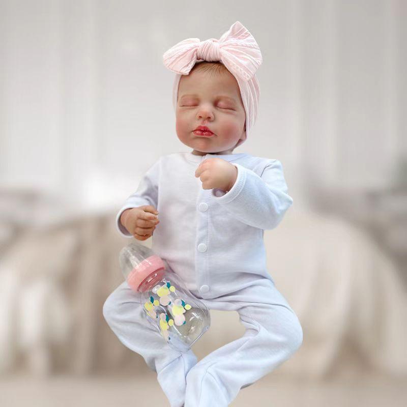 Lifelike Reborn Baby Dolls Boy -18-Inch Soft Body Realistic- Newborn Full Body Vinyl Anatomically Correct Real Life Baby Dolls with Toy Accessories for Kids Age 3+