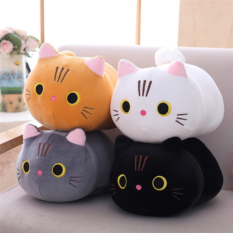 8  10inch Adorable Kawaii Cat Plush Pillow - Soft Anime Cushion for Cozy Snuggles & Party Decor, Ideal Gift for Kids & Teens