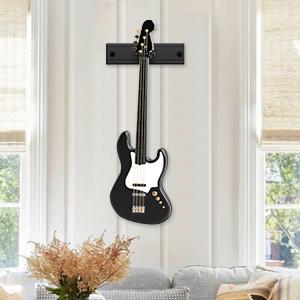 LEKATO Guitar Wall Mount Hanger, Aluminum Guitar Wall Rack Holder, with 5 Adjustable Guitar Hangers, Multiple Guitar Holder Stand, for Acoustic Electric Guitar, Bass, Banjo, Mandolin, Gift