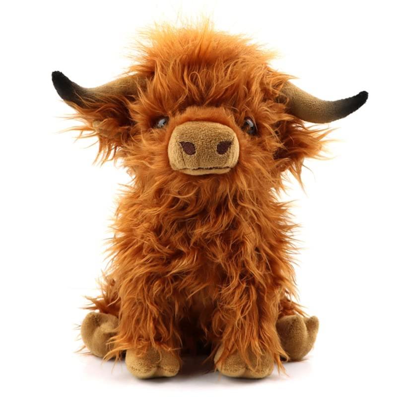 Summer Highland Cow Plush Toy, Simulation Stuffed Toy, Fluffy Toy, Animals Decoration Toy, Cute Stocking Stuffers, Home Decorative Ornament Toy, Best Gifts, Birthday Gift