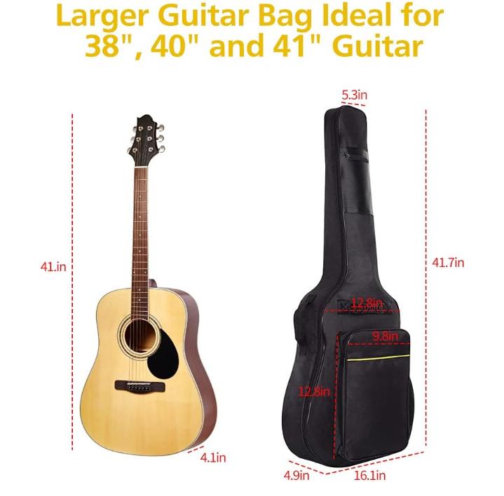 1 2 3 Pack Guitar Bags, 38 40 41 inch Electric Guitar Case, Waterproof Oxford Electric Guitar Gig Bag, Two Pockets, for Acoustic Classical Guitar, Ukulele, Bass Guitar(1 Pack)