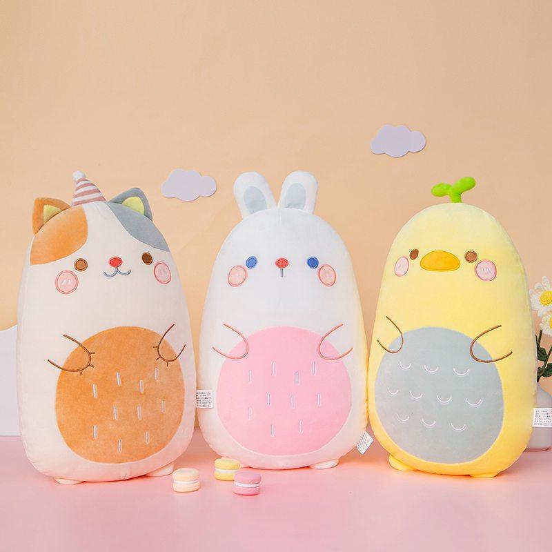 New Fat Kawaii Chicken Bear Rabbit Penguin Piggy Dinosaur Plush Pillow Toys Soft Stuffed Animal Doll Chair Cushion High Quality