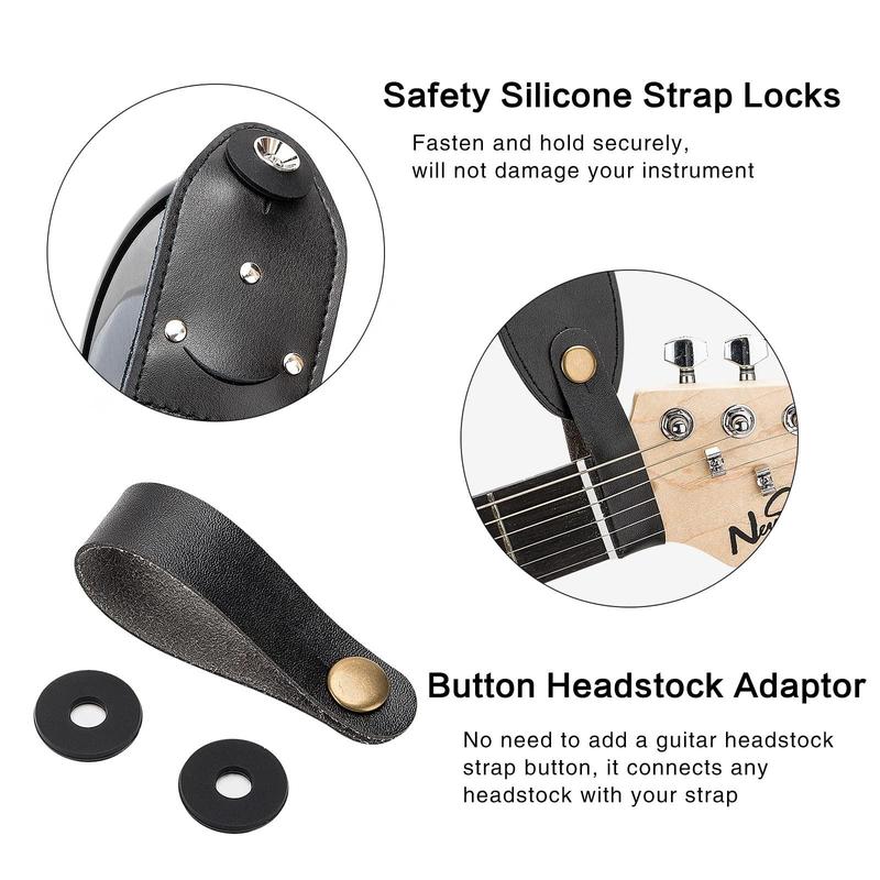 Guitar Accessories Set, 10pcs set Adjustable Guitar Shoulder Strap & Guitar Picks & Pick Holder & Strap Locks & Adapter, Music Accessories for Guitar