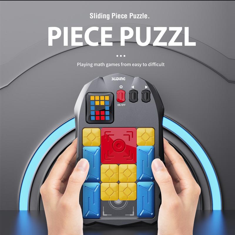 Supper Sliding Puzzle Game, Educational Sliding Puzzle Game as Gift for Boys & Girls 500 Entertaining Fun & Mind Training IQ Puzzles Unblock Super Slide Electronic Sliding Puzzle Brain Game Toy for Kids & Adults Gift Set