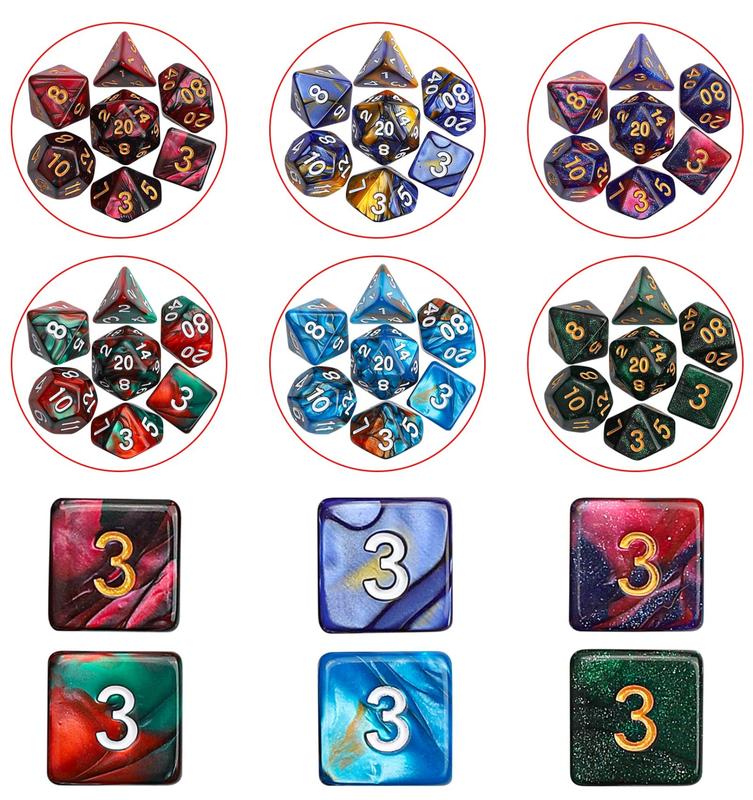 DND Dice Sets - 26 X 7 Polyhedral Dice (182count) with a Large Drawstring Bag Great for Dungeons and Dragons, Role Playing Table Game