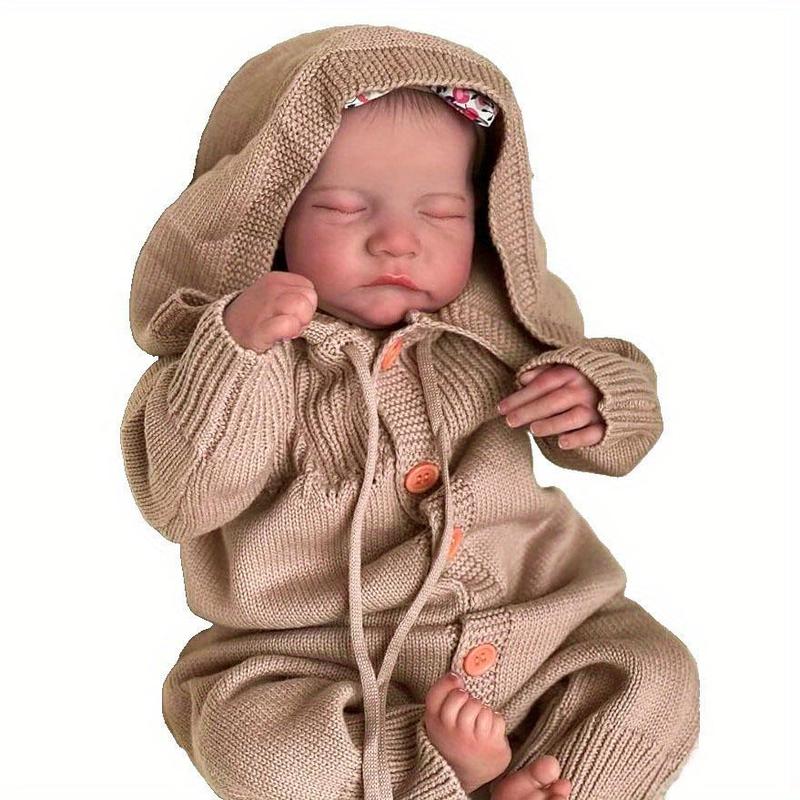 Realistic Reborn Sleeping Doll with Accessories Set, 19 Inch Alive Newborn Bebe Cute Bedtime Toy, Child Birthday Gift, Christmas Gift