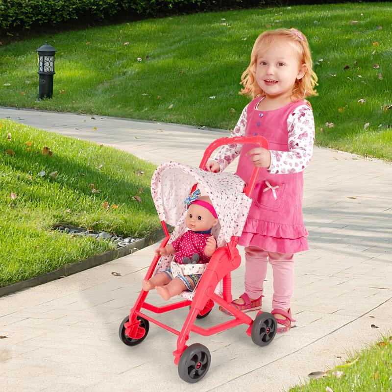 deAO Doll Stroller Set with 13 inch Doll - Deluxe 13