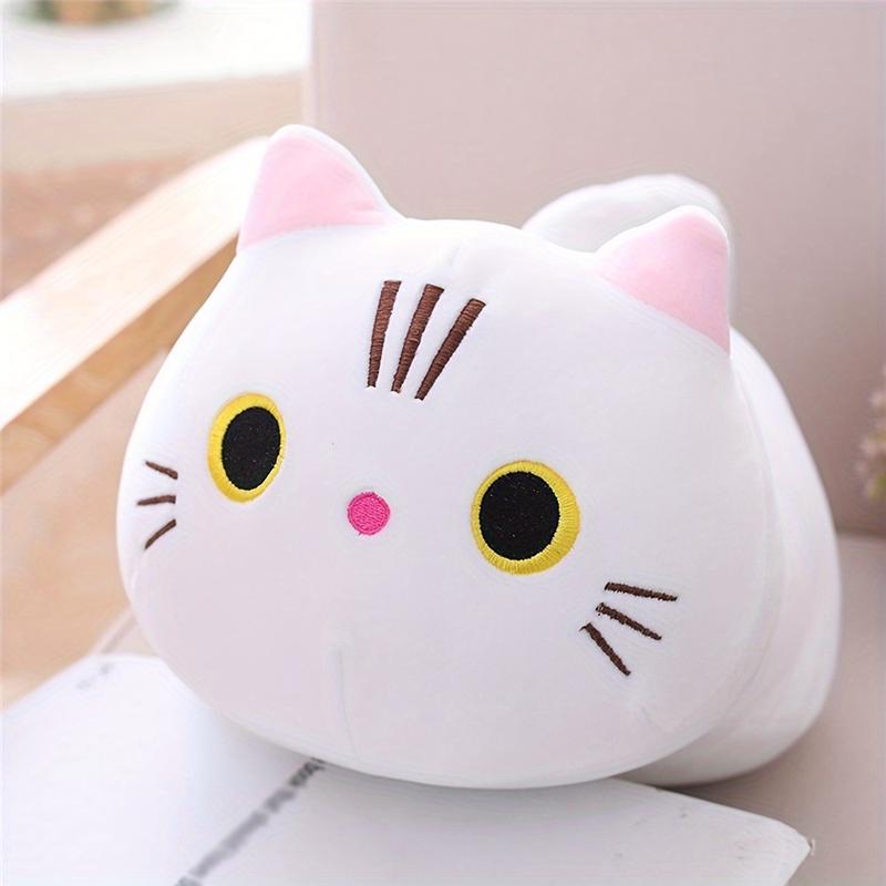 8  10inch Adorable Kawaii Cat Plush Pillow - Soft Anime Cushion for Cozy Snuggles & Party Decor, Ideal Gift for Kids & Teens