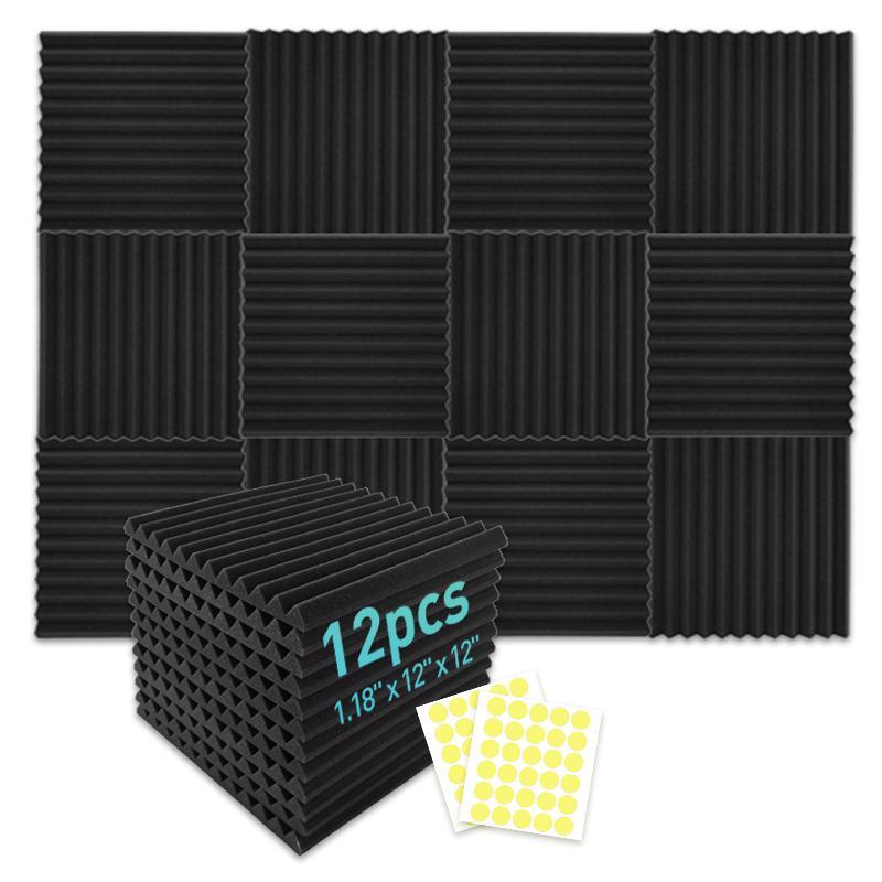 Soundproof Foam Board, Sound Absorbing Foam Board & 60pcs Double Sided Tape, Music Studio Recording Room Soundproofing Foam Filler