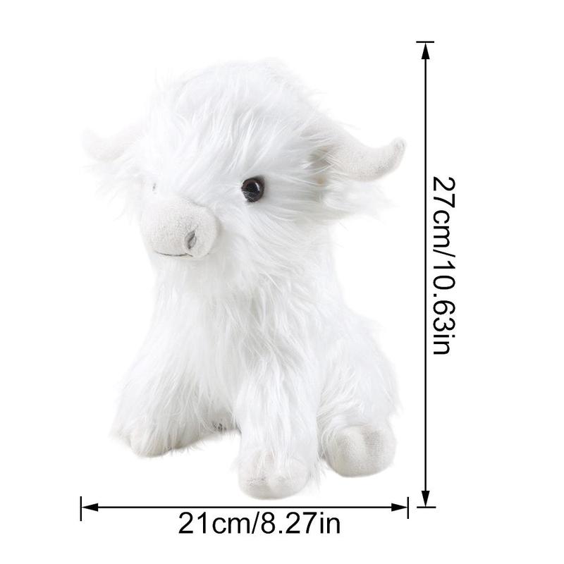 Simulated Highland Cow Plush Toy, Summer Gifts, Soft and Comfortable Stuffed Toy for Home Decor, Companion Toy, Creative Birthday & Holiday Gift Options