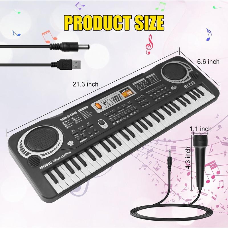 61 Keys Electronic Keyboard Digital Music Electric Piano with Microphone , with 