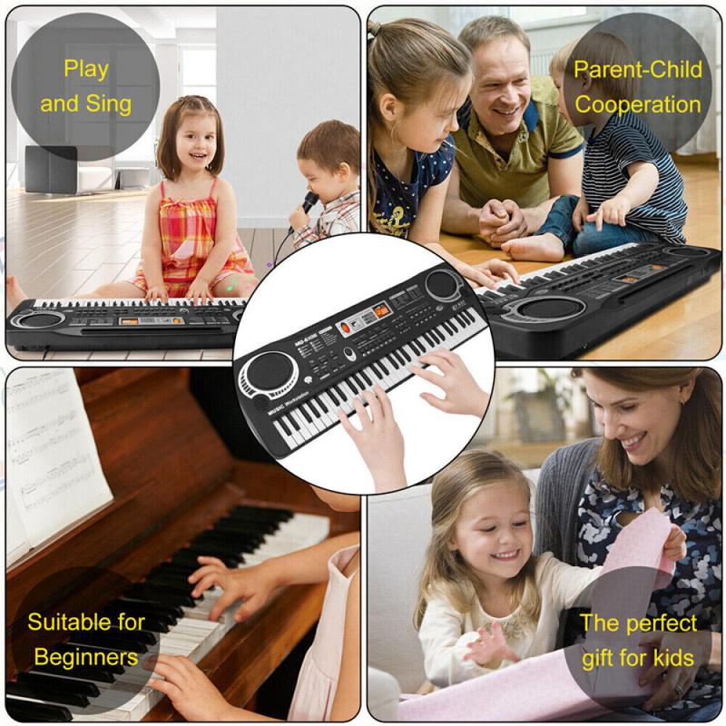 61 Keys Electronic Keyboard Digital Music Electric Piano with Microphone , with 