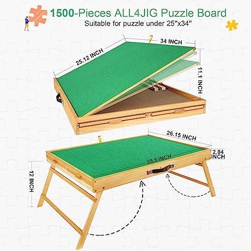 ALL4JIG 1500PCS Portable Puzzle Table with Legs, 25