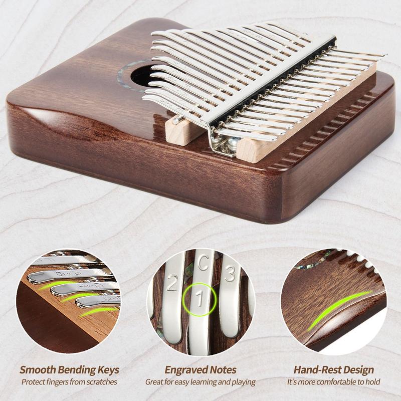 Kalimba Thumb Piano 17 Key Finger Piano (Kalimba-Brown)