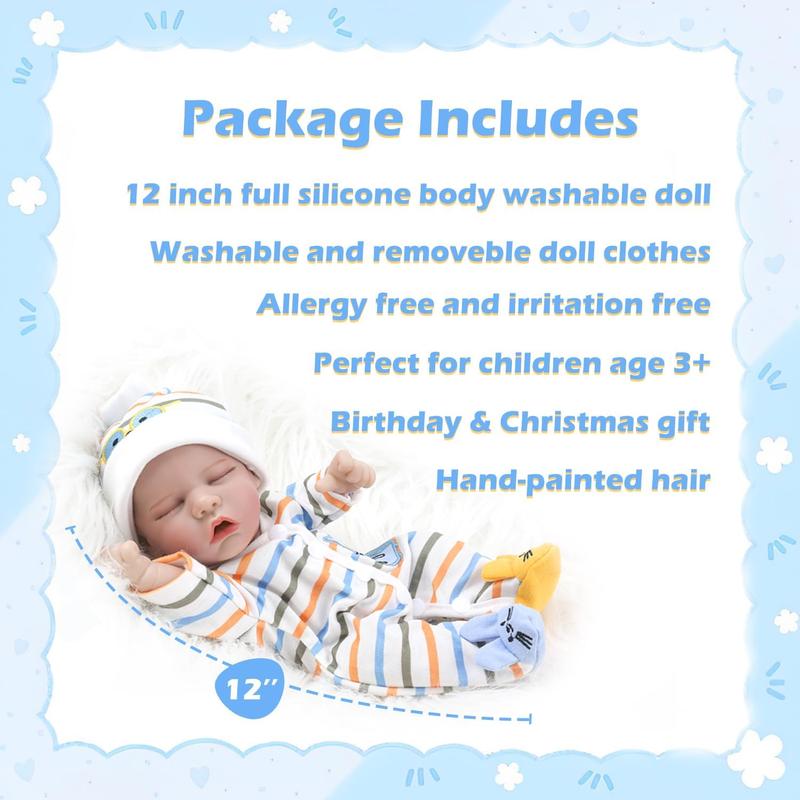 Reborn Baby Dolls - 12 Inch Realistic Sleeping Newborn Small Baby Doll For 3 + Year Old Kids