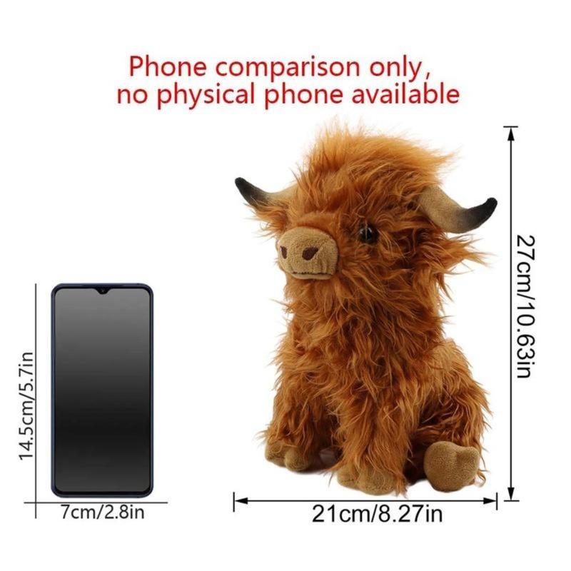 Summer Highland Cow Plush Toy, Simulation Stuffed Toy, Fluffy Toy, Animals Decoration Toy, Cute Stocking Stuffers, Home Decorative Ornament Toy, Best Gifts, Birthday Gift