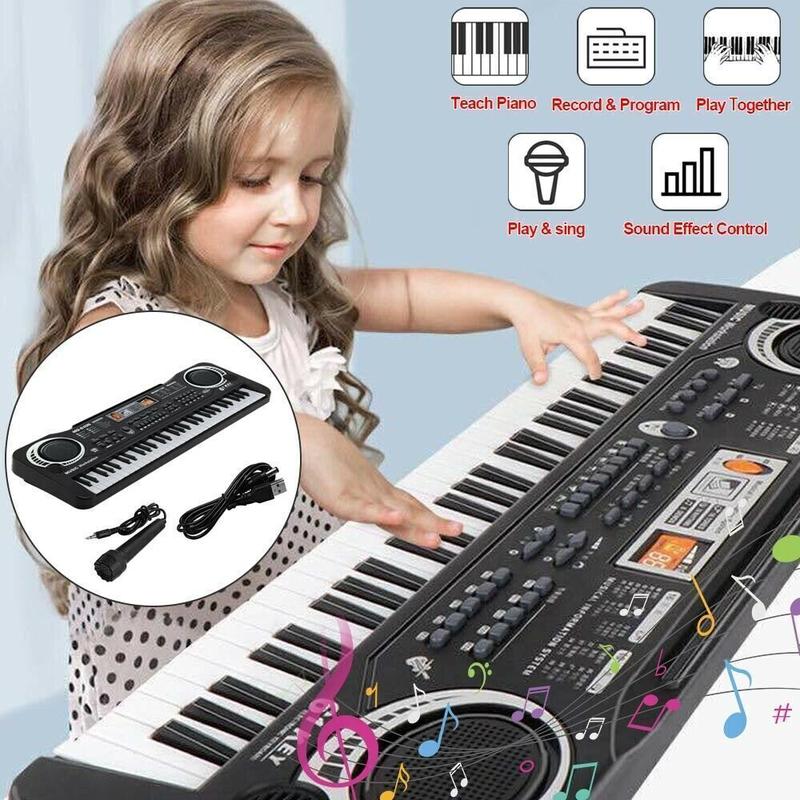 61 Keys Electronic Keyboard Digital Music Electric Piano with Microphone , with 