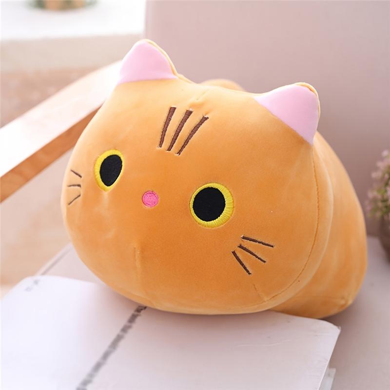 8  10inch Adorable Kawaii Cat Plush Pillow - Soft Anime Cushion for Cozy Snuggles & Party Decor, Ideal Gift for Kids & Teens