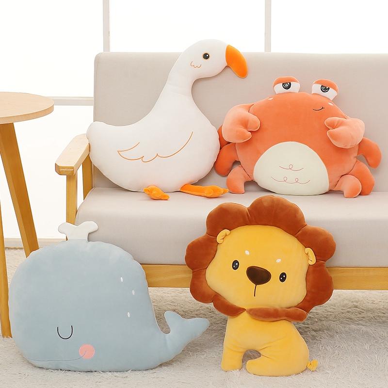 New Fat Kawaii Chicken Bear Rabbit Penguin Piggy Dinosaur Plush Pillow Toys Soft Stuffed Animal Doll Chair Cushion High Quality