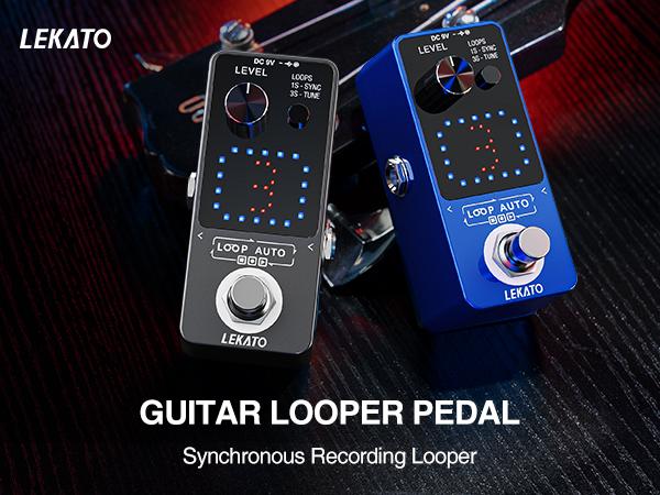 LEKATO Looper Electric Guitar Bass Effect Pedal Loop Auto,3 Loops 18 Minutes Record Time, USB Cable, with SYNC & Tuner Function Loop Station Pedal, Music Lover Beginner Musician Boy Girl Friend Gift