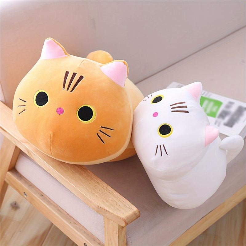 8  10inch Adorable Kawaii Cat Plush Pillow - Soft Anime Cushion for Cozy Snuggles & Party Decor, Ideal Gift for Kids & Teens