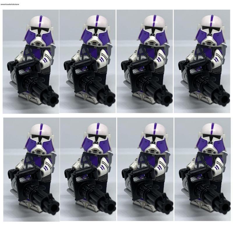 Mace Windu and 187th Legion Clone Trooper Minifigures Clone Wars Minifigures