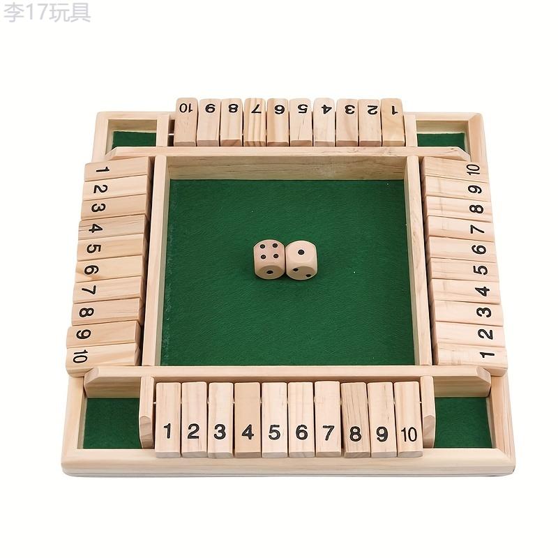 4-Sided Large Dice Shut The Box Wooden Board Game - Develops Addition Skills, Enhances Math Abilities, and Fosters Critical Thinking - Perfect for Family Game Nights and Educational Learning