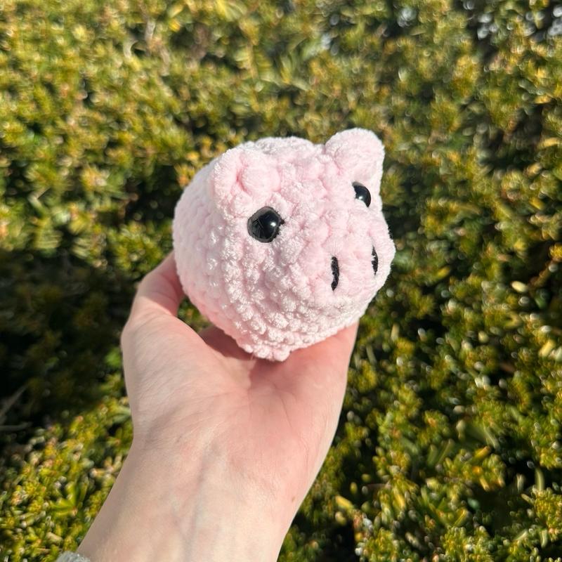 Hand-crocheted pig