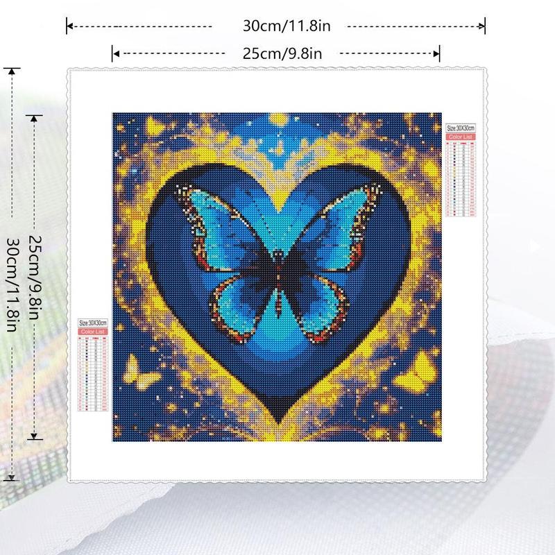 Butterfly Pattern DIY Diamond Arts Colorful Painting Kit without Frame, DIY 5D Diamond Arts Colorful Painting for Home Bedroom Wall Decor