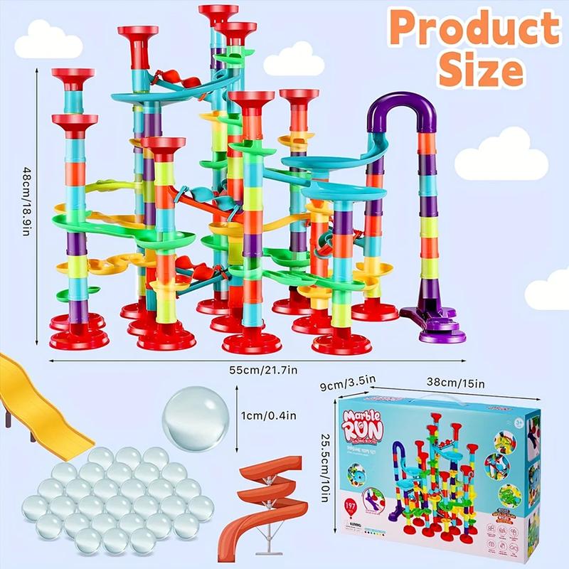 DIY Construction Marble Run Race Track Building Blocks Kids 3D Maze Ball Roll Toys Children Christmas Gift 45 93 113 142pcs Set