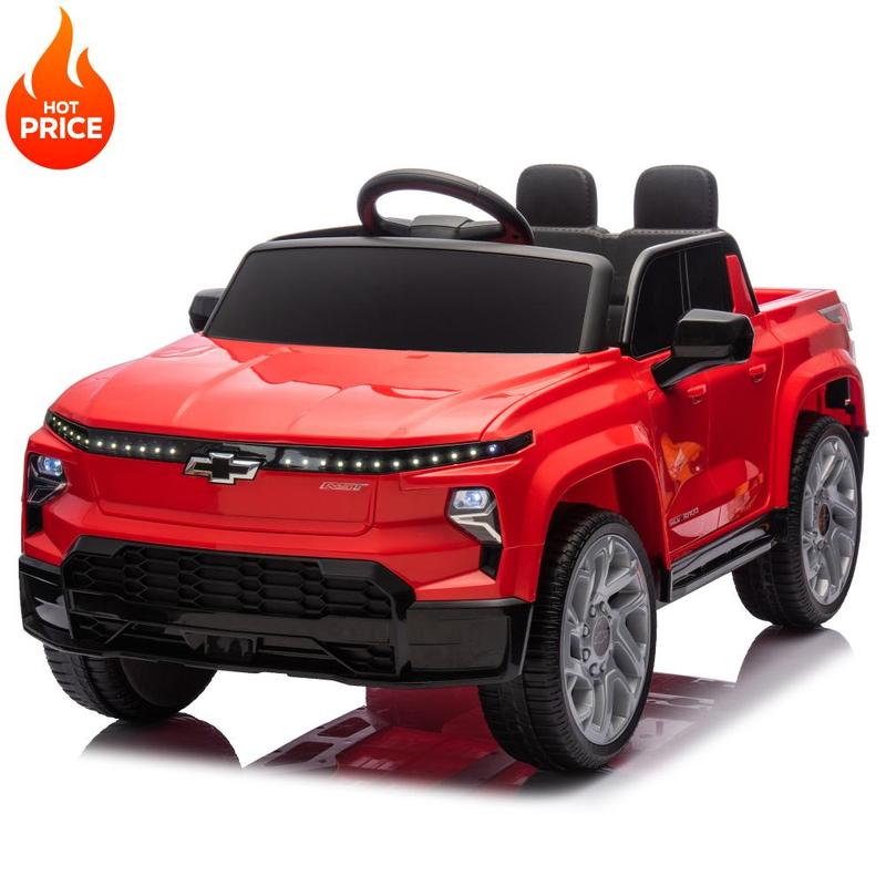 Red Pink Blue Black 24V Kids Ride on Car W Parents Control,Licensed Silverado,Four-wheel suspension,LED Lights,Bluetooth,music,USB,MP3,Power display,speeds 2.49-3.73MPH For kids aged 37-95 months,Christmas Gift, perfect gift