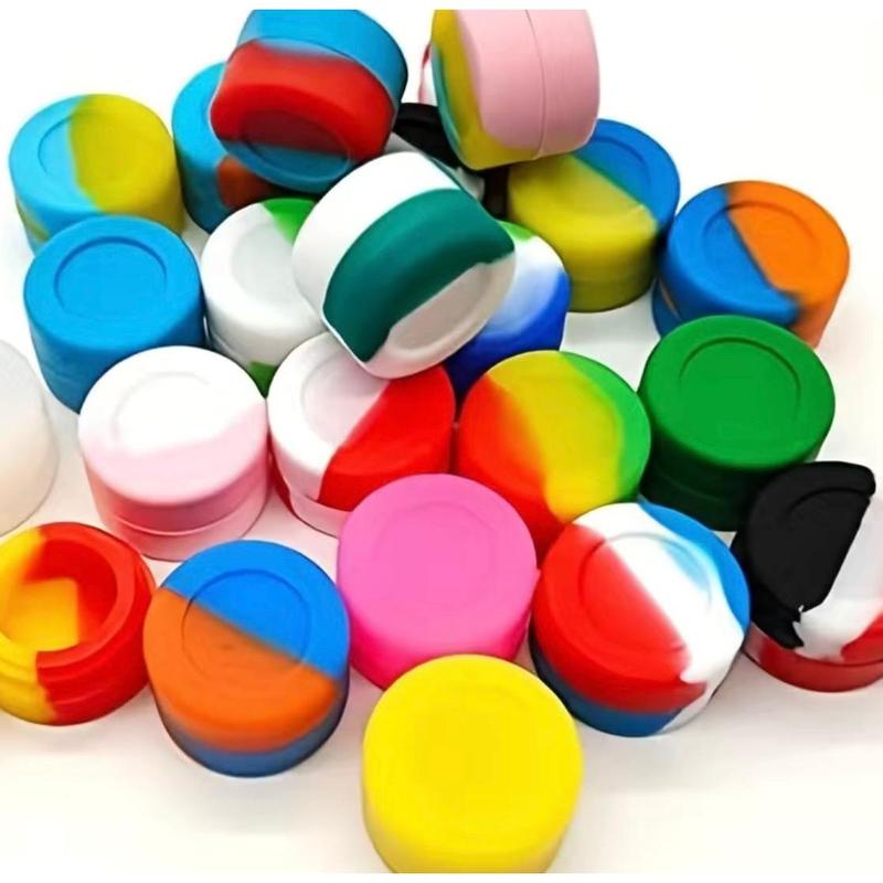 2 pc Silicone Jar, wax container none stick silicone .1 oz Random colors