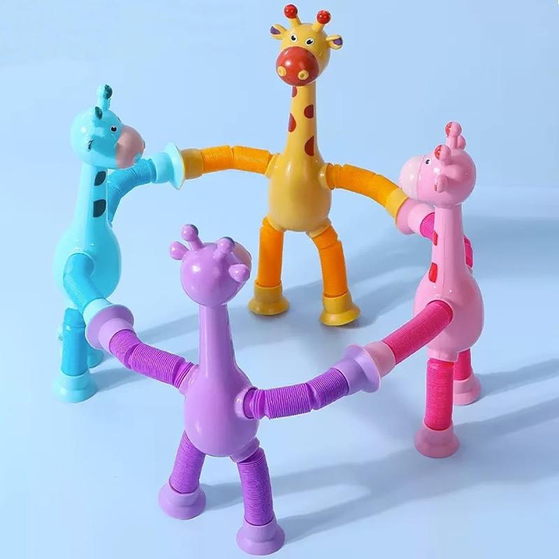 Telescopic Giraffe Toy 4 Counts Super Fun Creative Streching Tube Toy