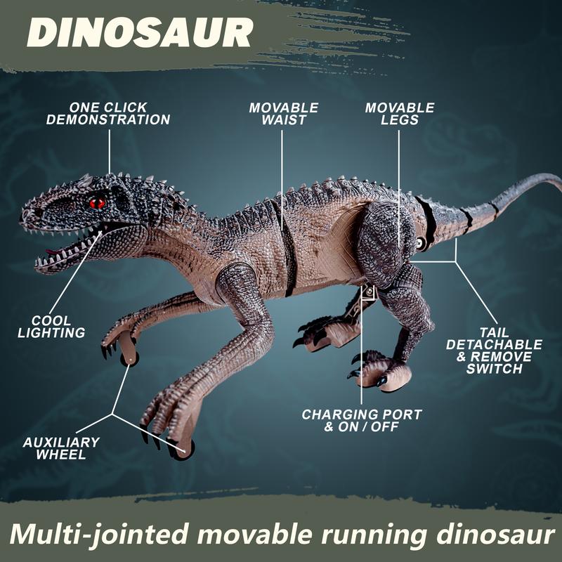 Remote Control Dinosaur - RC Dinosaur Remote Control Velociraptor Realistic Walking Robot Roaring Sound 2.4Ghz Simulation with Rechargeable Battery, Dinosaur Toys for age 6-12 dinosaur  animal