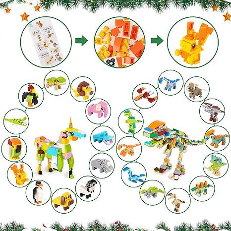 Advent Calendar 2024 Kids Toys, 24 Days Animal Building Blocks Christmas Countdown Calendar, Surprise Christmas Animal Building Toys for Kids Christmas Gifts for Boys Girls Age 4-12 Years Old