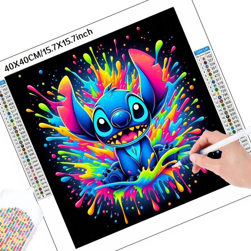 Disney Cartoon Stitch Pattern DIY Diamond Arts Colorful Painting Kit without Frame, DIY 5D Diamond Arts Colorful Painting Kit, Wall Art Decor for Home