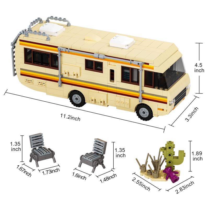 Breaking Bad RV Model Car Building Set, Creative Breaking Bad Merchandise Van Building Bricks Kit for Gifts, Educational DIY Building Set Toy for Teens & Adults