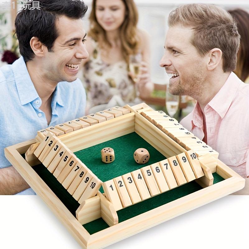 4-Sided Large Dice Shut The Box Wooden Board Game - Develops Addition Skills, Enhances Math Abilities, and Fosters Critical Thinking - Perfect for Family Game Nights and Educational Learning