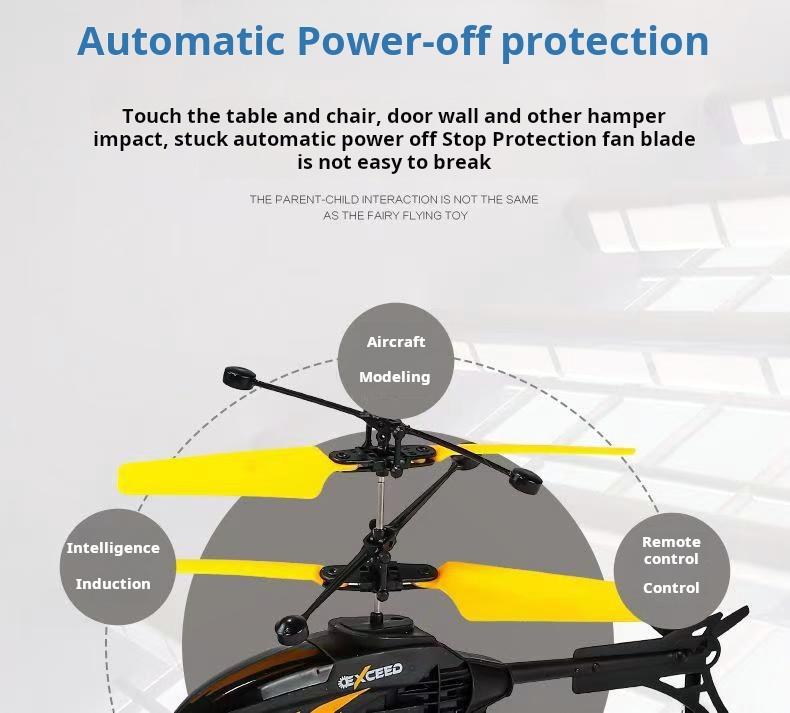 Outdoor Mini Helicopter Toy: USB - Rechargeable, LED - Illuminated, Infrared - Sensing, Flashing, Remote - Controlled, Crash - Resistant Hovering Wonder