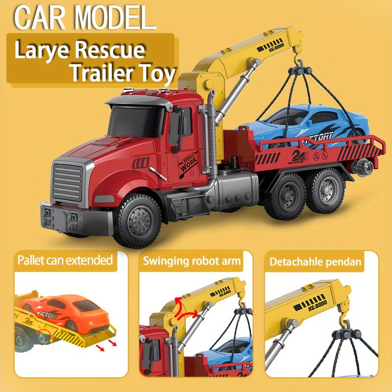 CreamKids Toy Truck, Many Parts Of The Toy Truck Are Retractable, Rotatable, Etc. The Tow Truck Can Rescue Cars Of Different Sizes