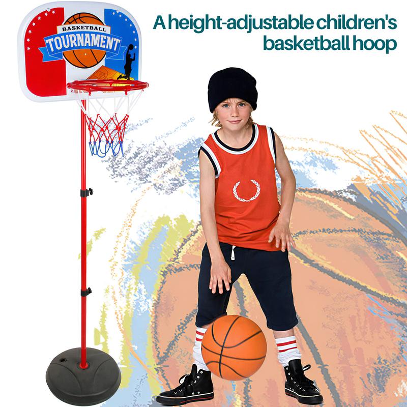 Geyiie Kids Basketball Hoop Toddler Indoor Outdoor Ball Hoops Slam Dunk, Adjustable Height 2-5Ft, Sturdy & Secure, Easy Assembly, Portable, 3 Balls