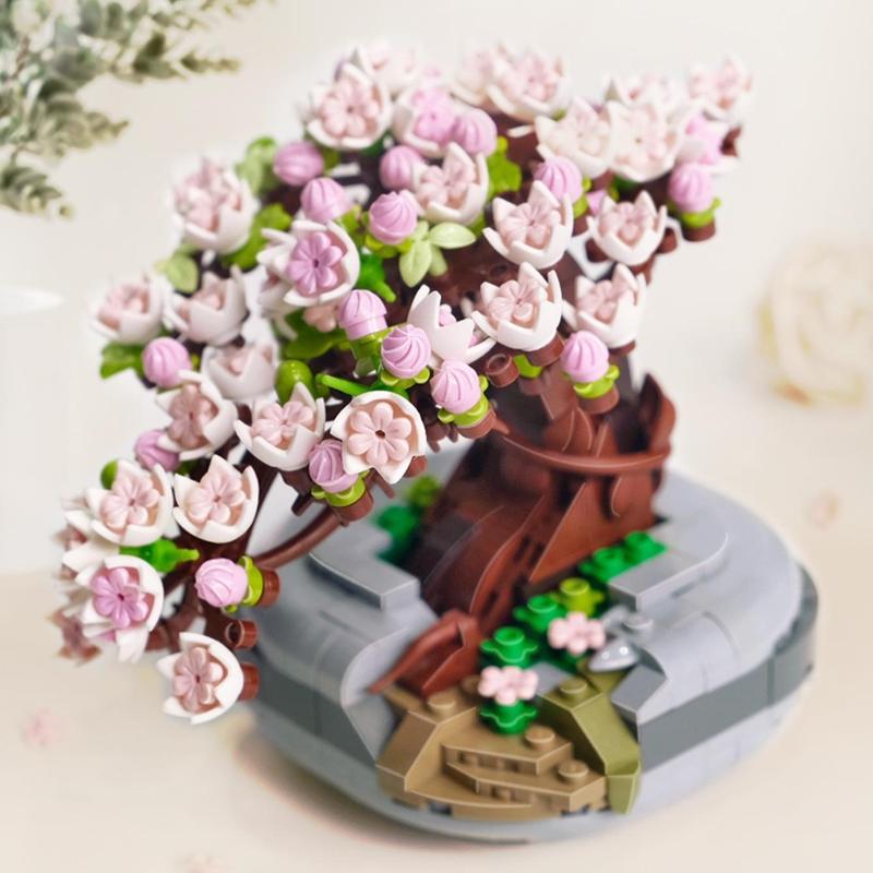 Sakura Potted Plant Building Blocks Flower, 426pcs set Eternal Flower Toy, Home & Office Creative Decoration, Creative Craft Project, Fidget Toys