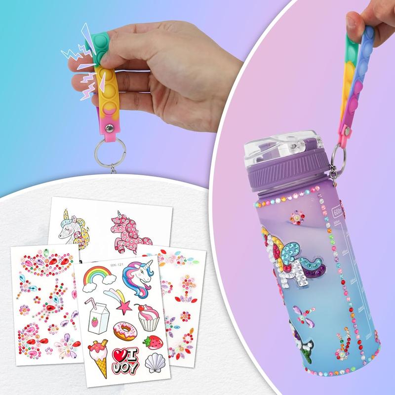 Christmas Gifts for Girls 4-12, Decorate Your Own Water Bottle Kits for Girls, Unicorn Diamond Crafts Painting Toys, Kids Water Bottle for School, Christmas and Birthday Gifts Toys for Girls